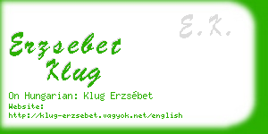 erzsebet klug business card