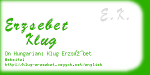 erzsebet klug business card